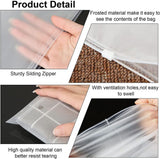 40-Pack Resealable Frosted Zip Bags for Clothing Storage – Breathable Sleeves with Vent Holes