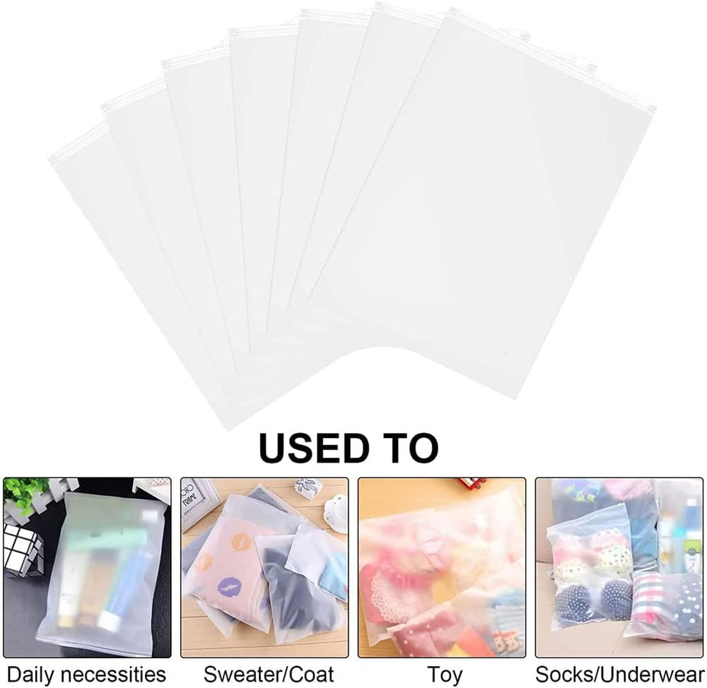 40-Pack Resealable Frosted Zip Bags for Clothing Storage – Breathable Sleeves with Vent Holes