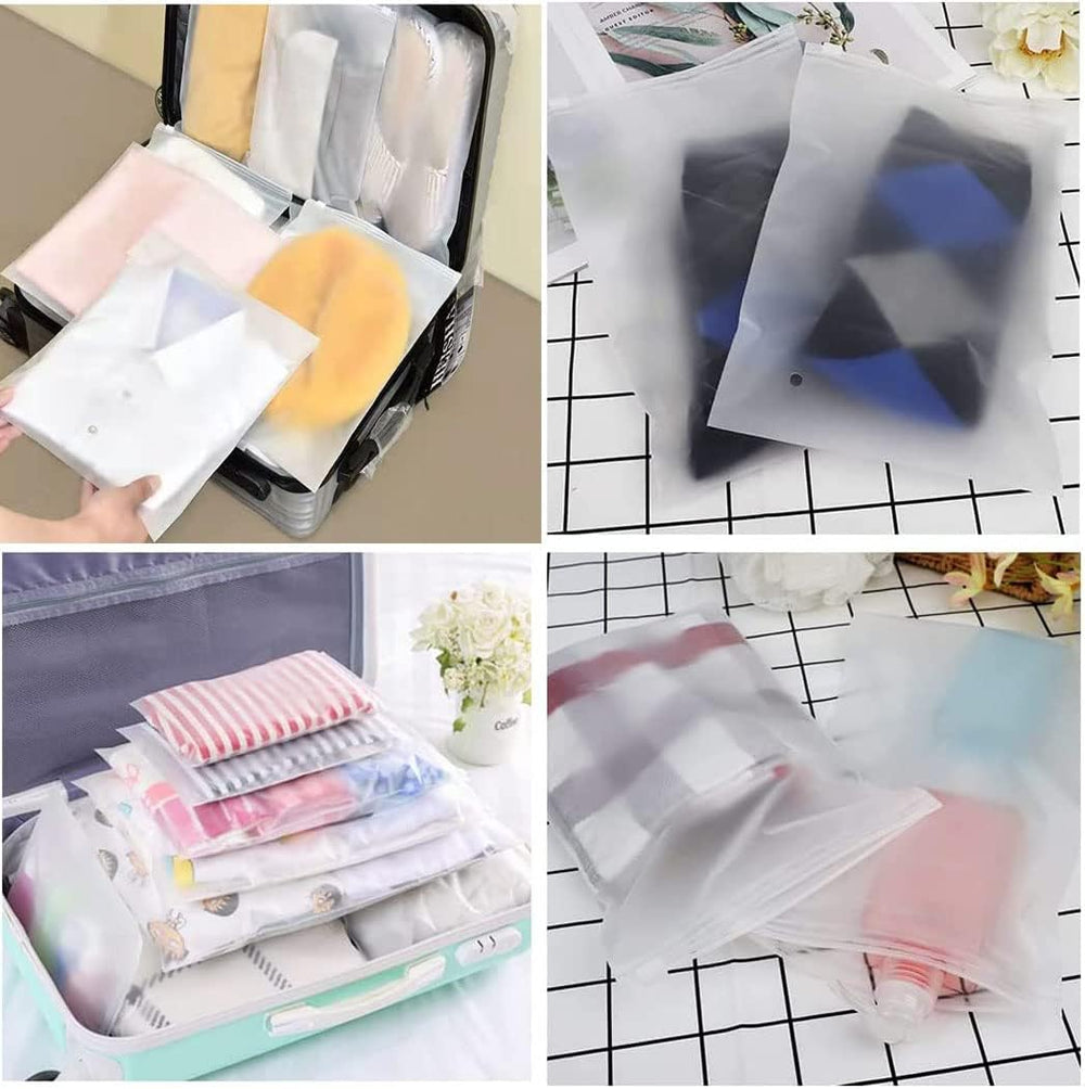 40-Pack Resealable Frosted Zip Bags for Clothing Storage – Breathable Sleeves with Vent Holes