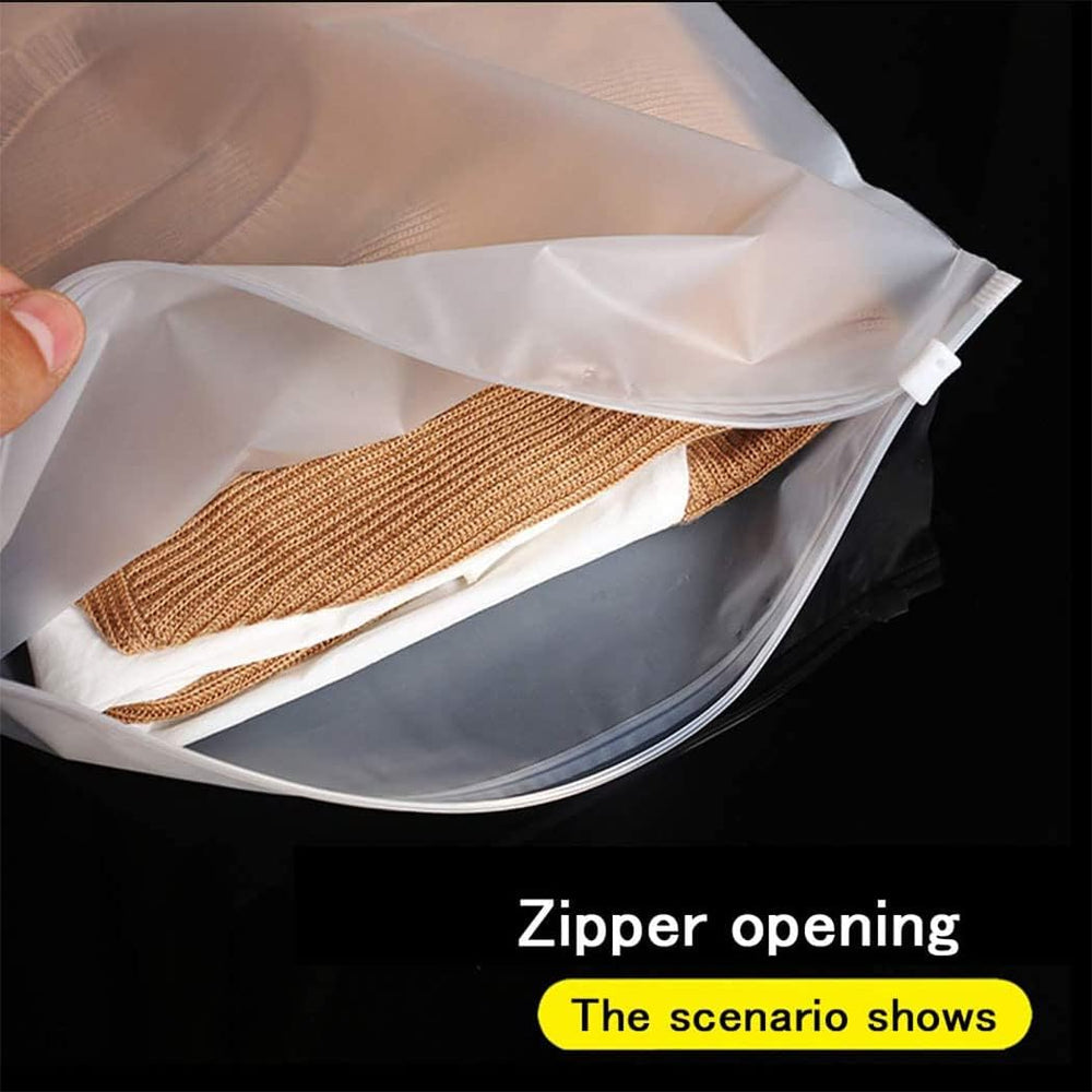 40-Pack Resealable Frosted Zip Bags for Clothing Storage – Breathable Sleeves with Vent Holes