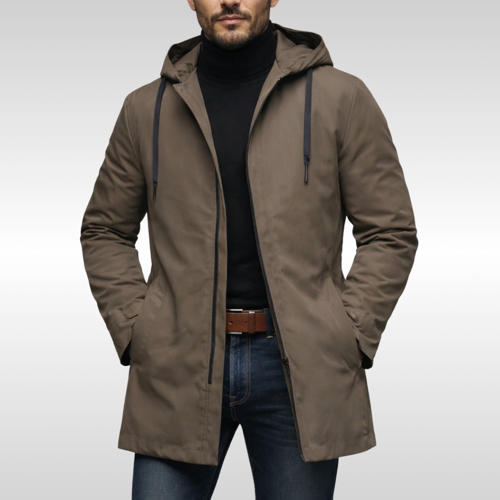 Men's hooded coat, view 3