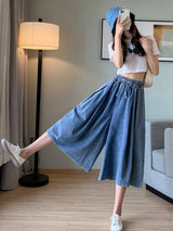 Plus-Size Fall Magic Denim Skirt-Pants - Stylish & Comfortable Women's Fashion