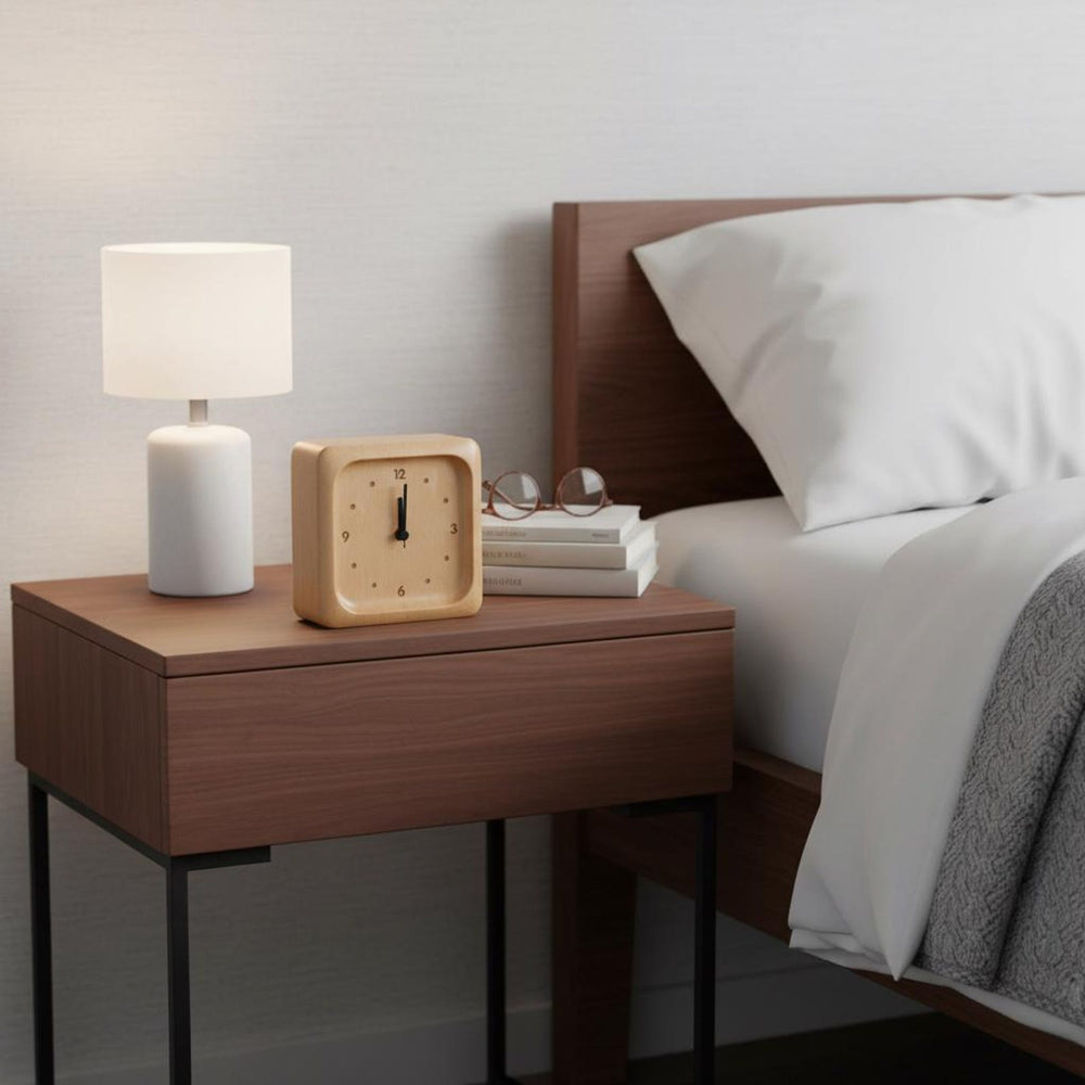 Silent Beech Wood Alarm Clock – Snooze Function, Minimalist Design, Perfect for Home & Office Decor