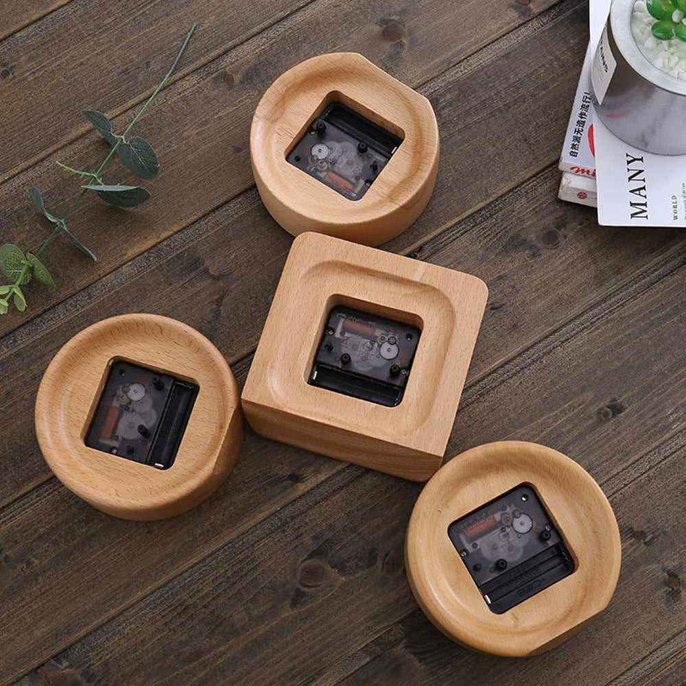 Silent Beech Wood Alarm Clock – Snooze Function, Minimalist Design, Perfect for Home & Office Decor