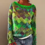 Arielle | Bequemer, lockerer Pullover mit Rautenmuster für Damen – Stylischer, gemütlicher Strickpullover für Herbst und Winter