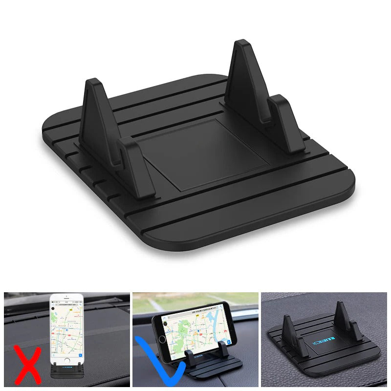Non-Slip Phone Holder – Dashboard Car Mount, Silicone Grip & Home Stand