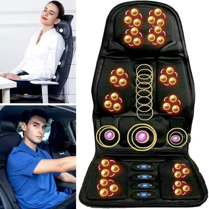 Massage Chair Pad – 8 Vibration Modes, Heated & Back Neck Cushion