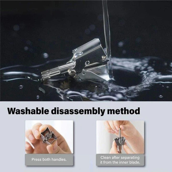 Men's Nose Hair Trimmer – Stainless Steel, Manual Design & Precision Grooming