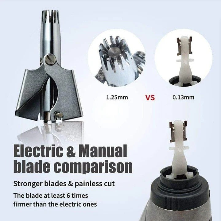Men's Nose Hair Trimmer – Stainless Steel, Manual Design & Precision Grooming