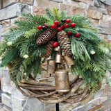 Handmade Bohemian Christmas Wreath - Dried Floral Décor with Natural Vine Accents