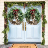 Handmade Bohemian Christmas Wreath - Dried Floral Décor with Natural Vine Accents