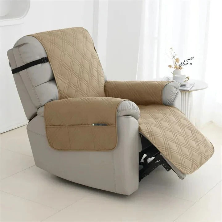 Recliner Cover – Non-Slip, Waterproof Quilted & Elastic Straps