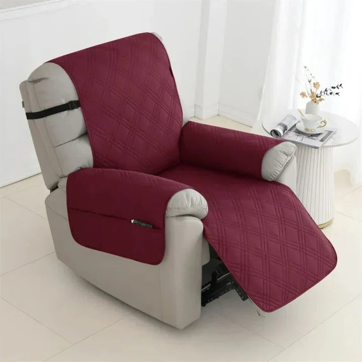 Recliner Cover – Non-Slip, Waterproof Quilted & Elastic Straps