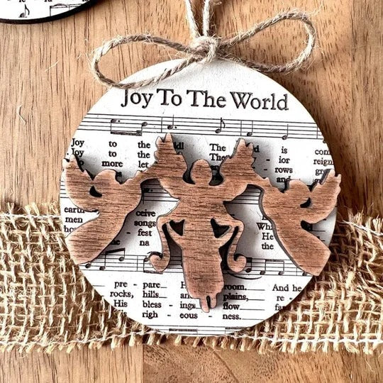 Nativity-Themed Music Sheet Ornament Collection - Elegant Holiday Decor for Christmas Tree & Home