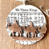Nativity-Themed Music Sheet Ornament Collection - Elegant Holiday Decor for Christmas Tree & Home