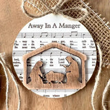 Nativity-Themed Music Sheet Ornament Collection - Elegant Holiday Decor for Christmas Tree & Home
