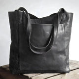 Women's Leather Handbag – Double Straps, 42×36×13cm & Soft PU Leather