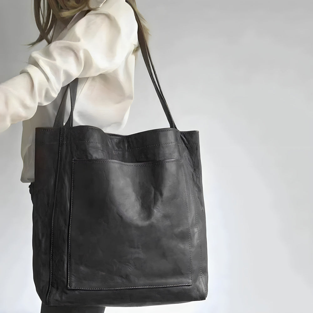 Women's Leather Handbag – Double Straps, 42×36×13cm & Soft PU Leather