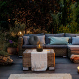 Tabletop Fire Lantern – Borosilicate Glass, Powder-Coated Steel Base & Portable Indoor Outdoor