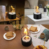 Tabletop Fire Lantern – Borosilicate Glass, Powder-Coated Steel Base & Portable Indoor Outdoor