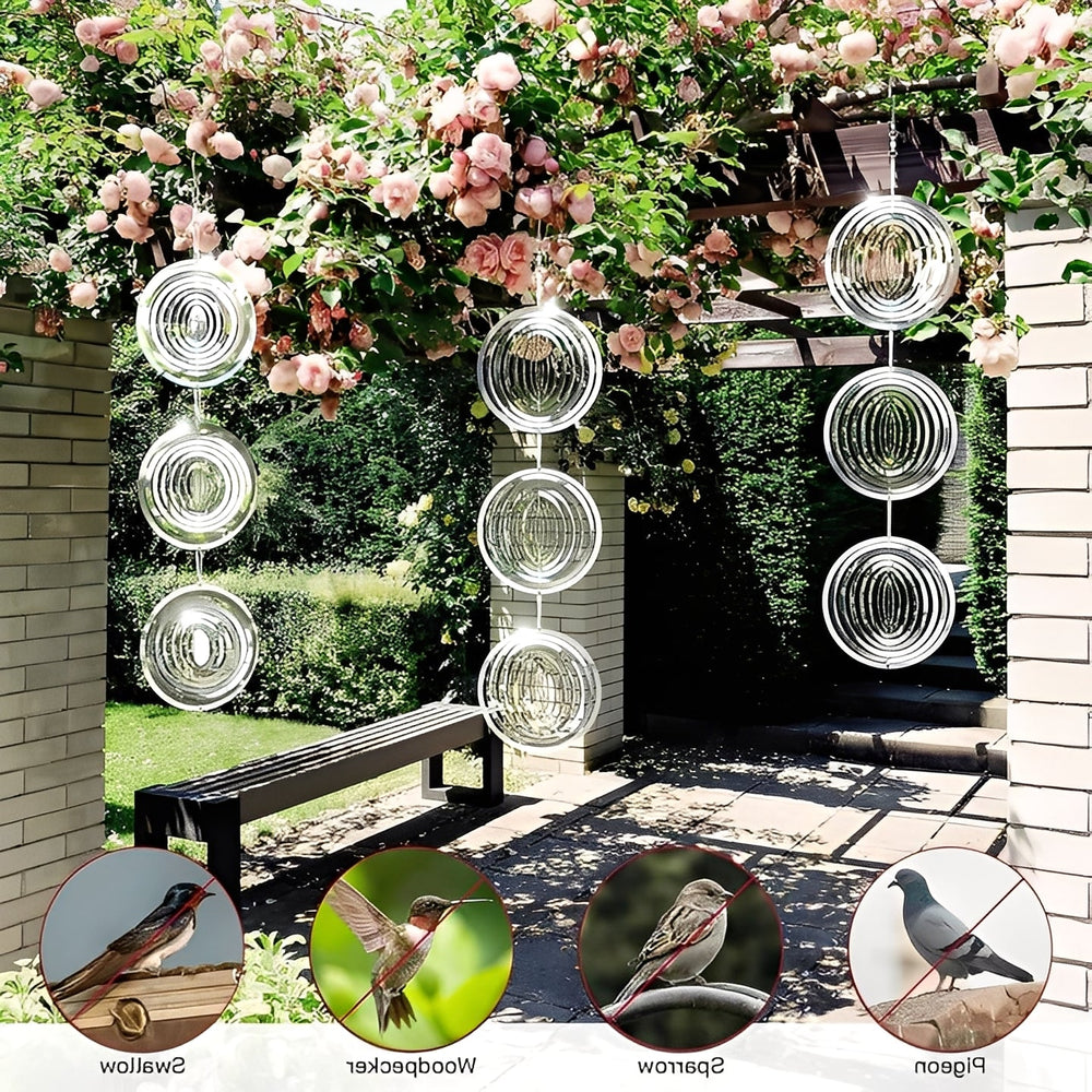 Bird Deterrent Device – Reflective Stainless Steel, Wind-Powered Rotation & Set of 3