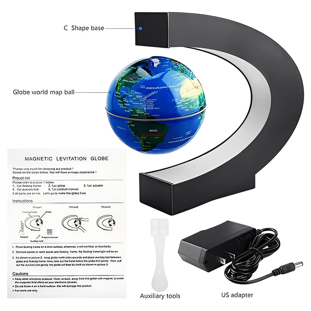 Levitating Globe – Built-In LED Light & Magnetic Desk Decoration