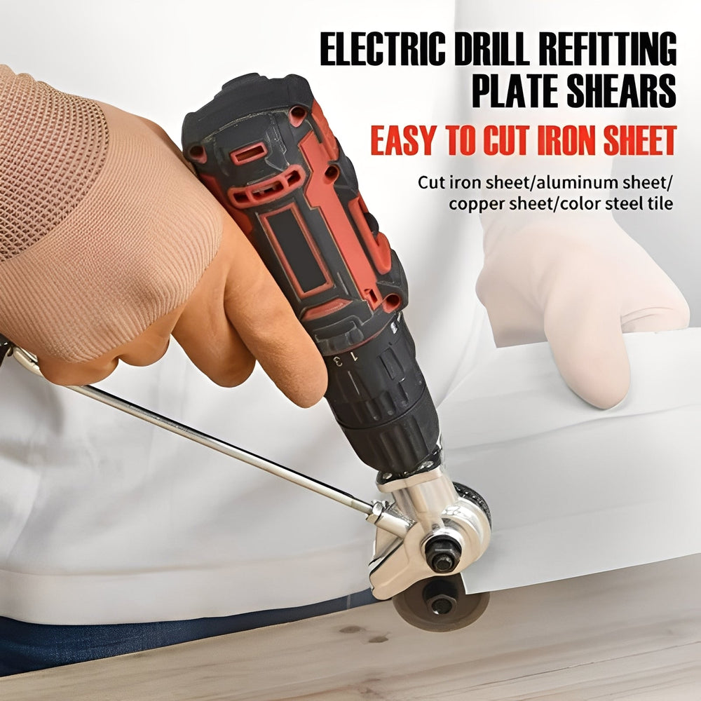 Metal Shear Cutter Attachment – Drill-Powered, Alloy Steel Construction & Sheet Material Cutting