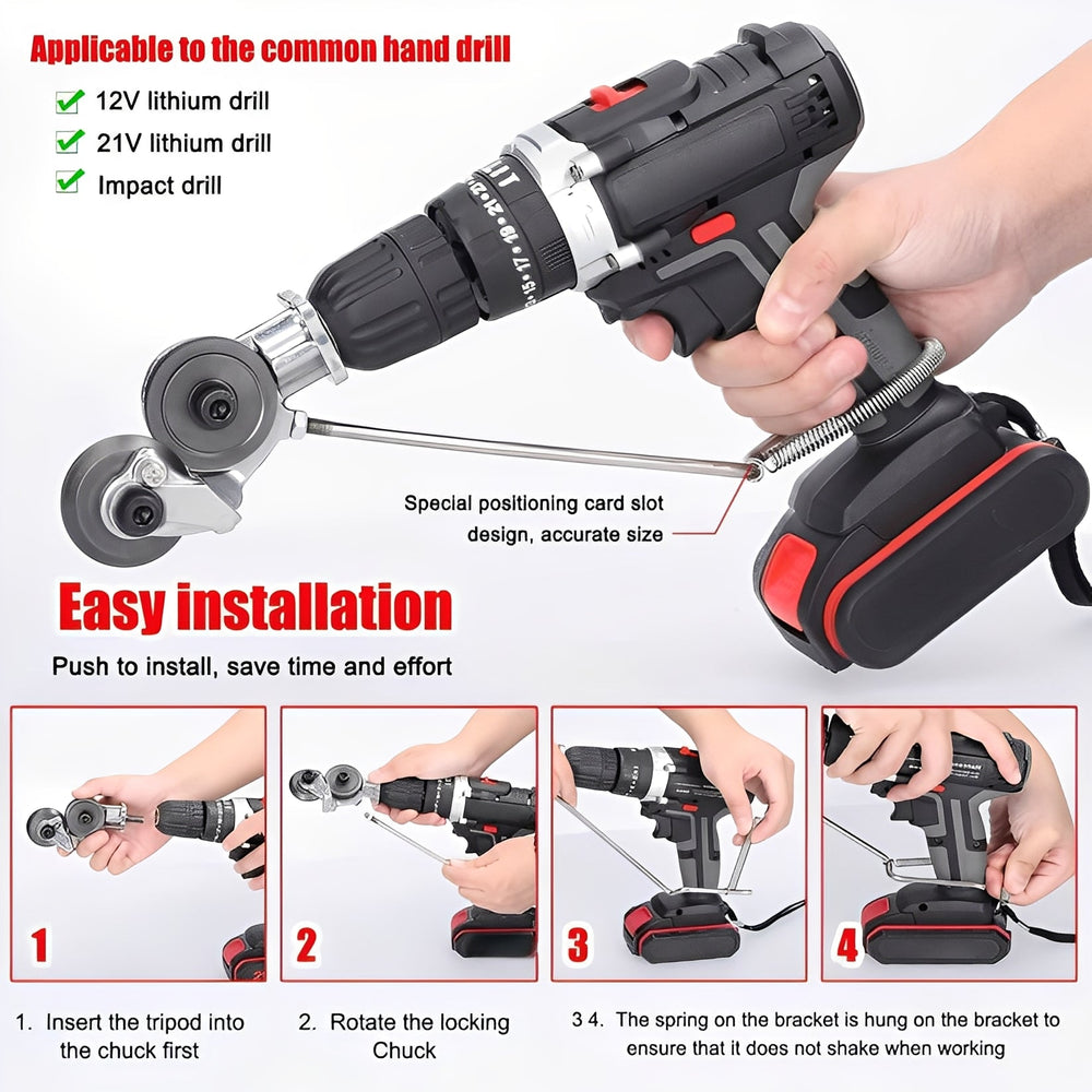 Metal Shear Cutter Attachment – Drill-Powered, Alloy Steel Construction & Sheet Material Cutting