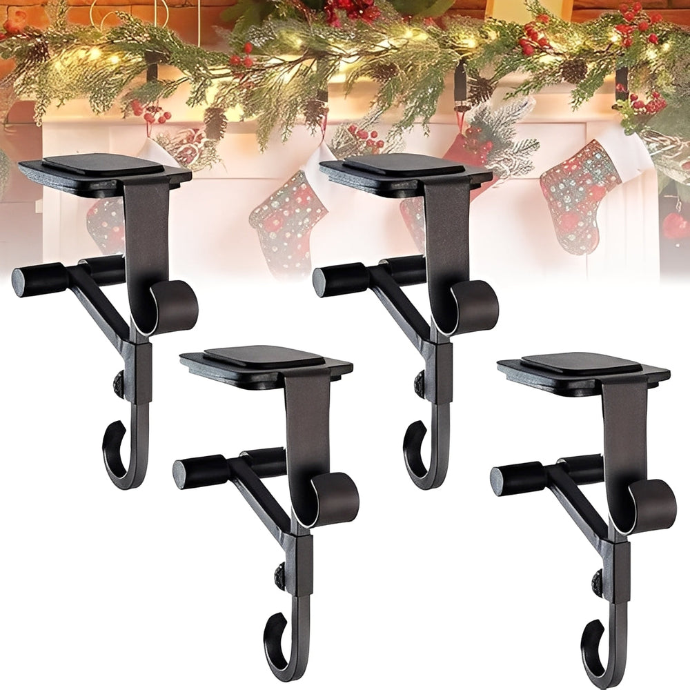 2-in-1 Adjustable Garland and Stocking Mantel Hangers - Perfect for Holiday Decor