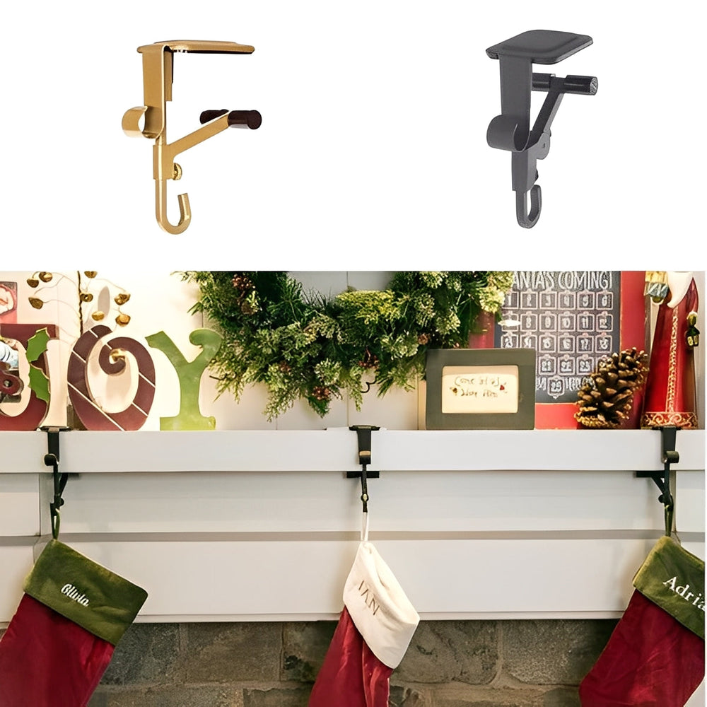 2-in-1 Adjustable Garland and Stocking Mantel Hangers - Perfect for Holiday Decor