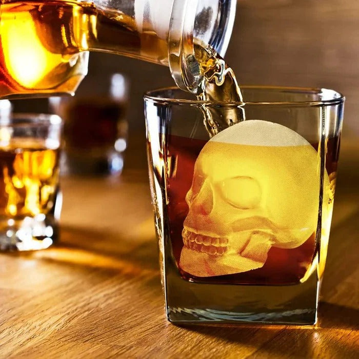 Gothic Skull-Shaped Halloween Ice Cube Tray - Silicone Mold
