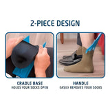 Sock Aid – Long Folding Handle, Compression Stocking Compatible & Non-Slip Cradle