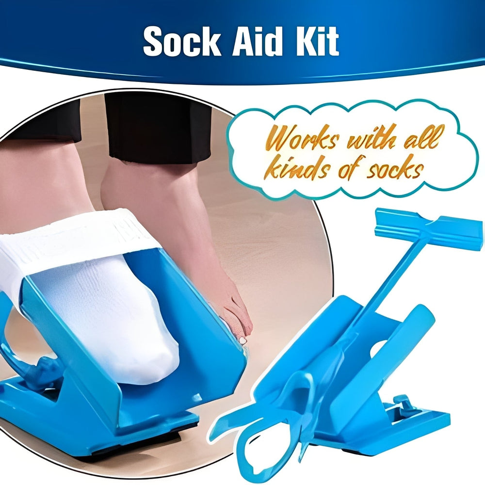 Sock Aid – Long Folding Handle, Compression Stocking Compatible & Non-Slip Cradle