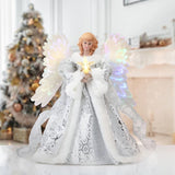 Animated Lighted Angel Tree Topper for Christmas - Festive Holiday Decoration