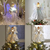 Animated Lighted Angel Tree Topper for Christmas - Festive Holiday Decoration