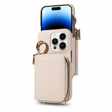 iPhone Wallet Case – Genuine Leather, Zipper Closure & Card Slot Organizer