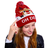 LED Light-Up Knitted Christmas Hat - Warm & Flashing Holiday Beanie