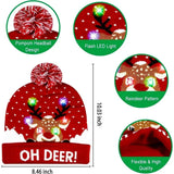 LED Light-Up Knitted Christmas Hat - Warm & Flashing Holiday Beanie