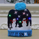 LED Light-Up Knitted Christmas Hat - Warm & Flashing Holiday Beanie