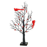 Warm White Glowing Copper Wire Tree with Cardinals – Tabletop Christmas Decor