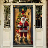 3D Christmas Door Mural Sticker - Waterproof PVC Holiday Decal, Easy Peel & Stick Decoration