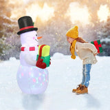 5ft Inflatable Snowman with Rotating LED Lights - Weatherproof Christmas Yard Decoration - Perfect Outdoor Holiday Decor