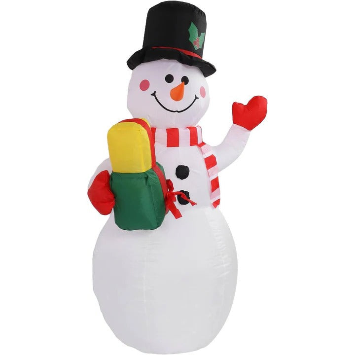5ft Inflatable Snowman with Rotating LED Lights - Weatherproof Christmas Yard Decoration - Perfect Outdoor Holiday Decor