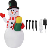 5ft Inflatable Snowman with Rotating LED Lights - Weatherproof Christmas Yard Decoration - Perfect Outdoor Holiday Decor