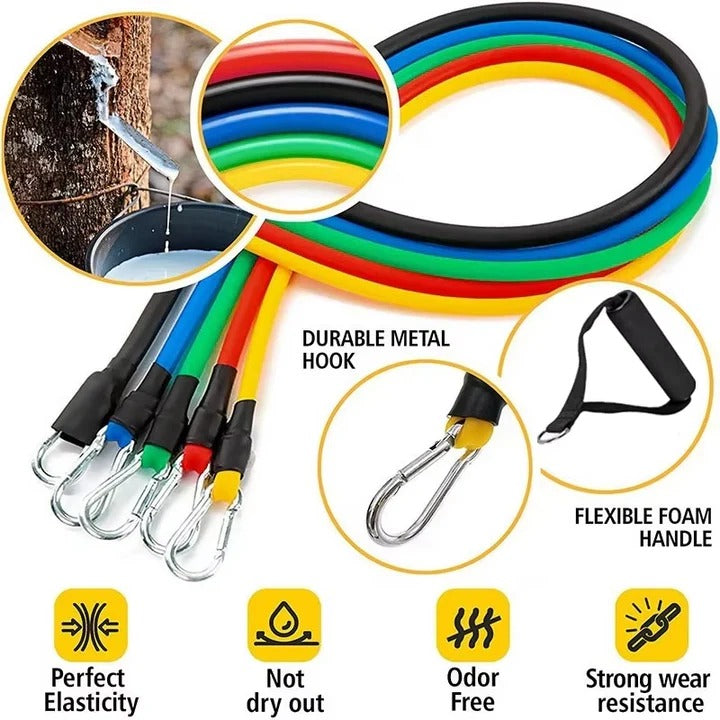 Resistance Band Set – 11-Piece, Home Workout & Strength Training Kit