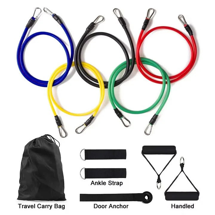 Resistance Band Set – 11-Piece, Home Workout & Strength Training Kit