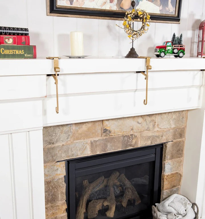 Adjustable Weighted Mantle Hook for Holiday Stockings & Greenery - Secure & Stylish Decoration Solution