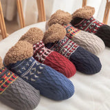 Snowflake Pattern Thermal Winter Socks – Knit Christmas Floor Socks