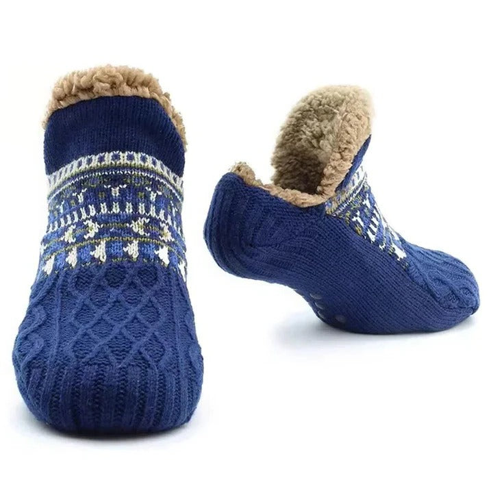 Snowflake Pattern Thermal Winter Socks – Knit Christmas Floor Socks