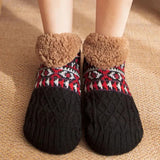 Snowflake Pattern Thermal Winter Socks – Knit Christmas Floor Socks